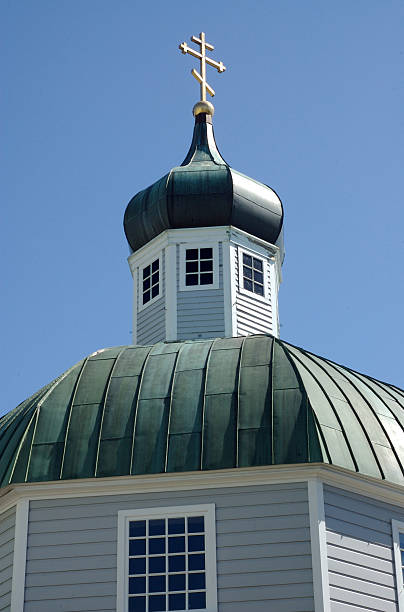 Close-up of church steeple