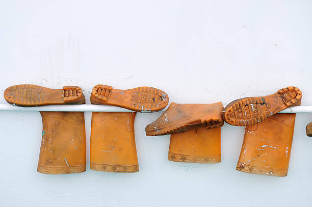istock Orange Rubber Rain Shoes 152499545