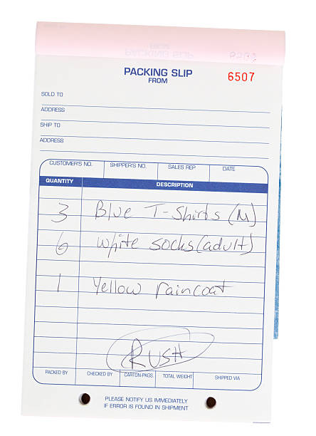 istock Packing Slip Invoice Pad Clothing List Rush Isolated White Background 152500191