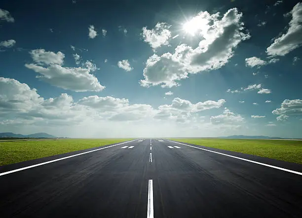 Photo of airport runway on a sunny day