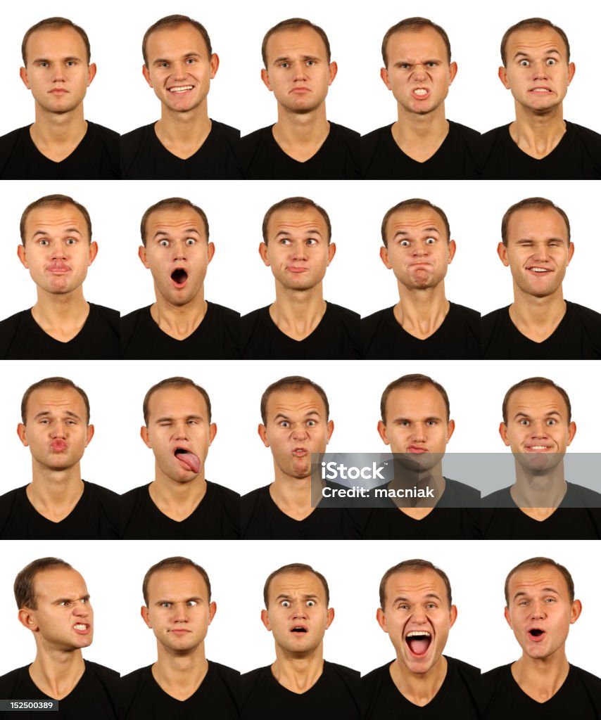 Mâle expressions du visage - Photo de Image composite libre de droits