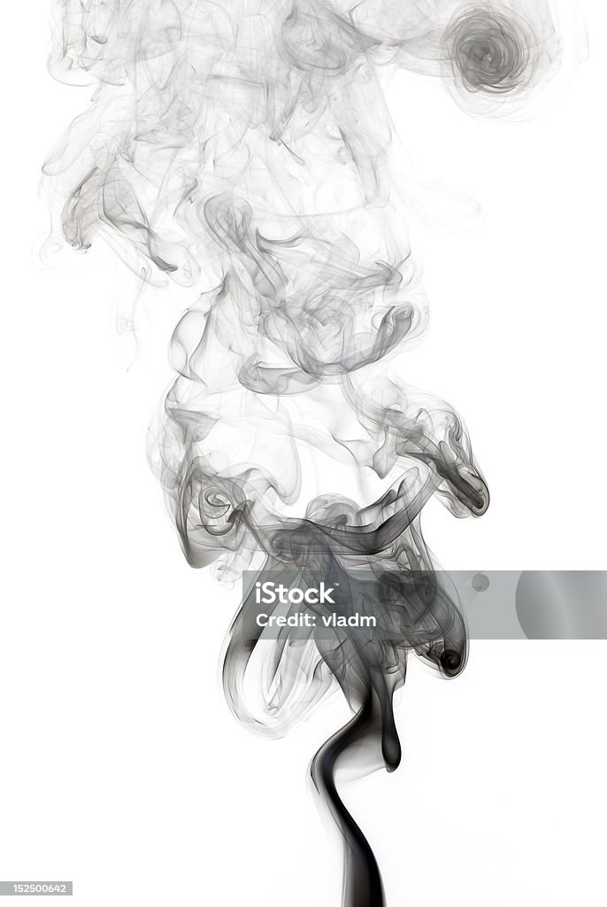 Black smoke Black smoke isolated on white background Activity Stock Photo