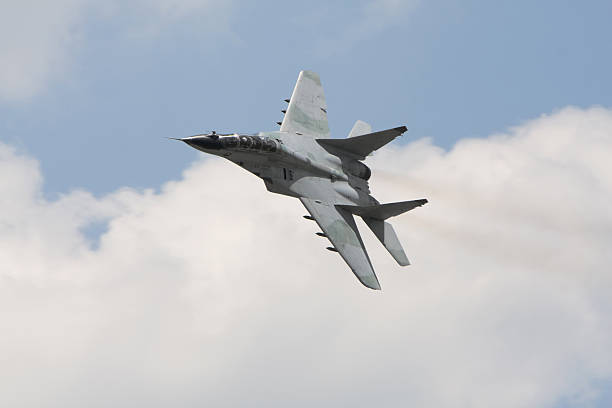 istock Russian military fighter aircraft MIG-29 in flight 152501804