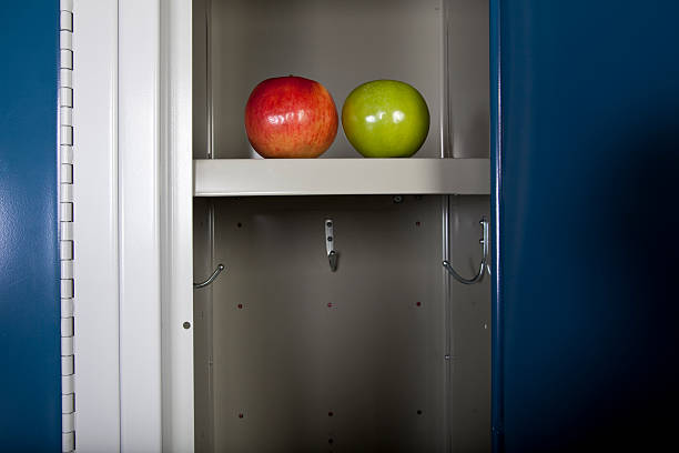 Apples in locker stock photo