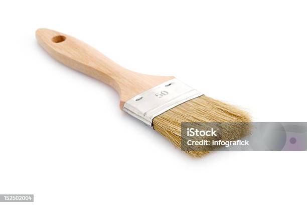 Large Paint Brush With A Wooden Handle Stock Photo - Download Image Now -  Animal Hair, Bristle - Animal Part, Bristle - Brush Part - iStock