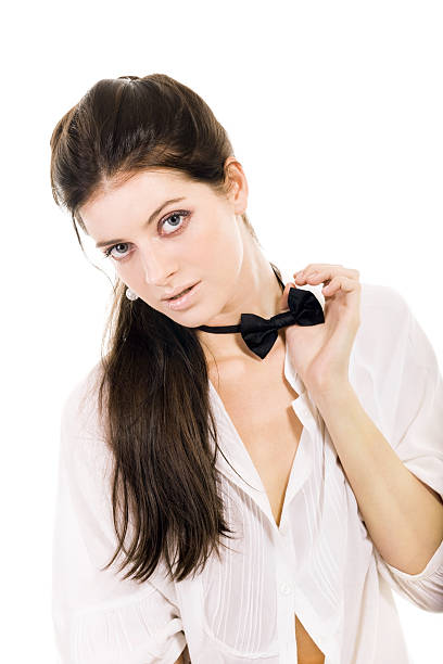 istock Pretty young woman in white shirt 152502413