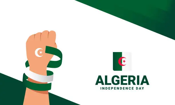 Vector illustration of Algeria Independence day event celebrate
