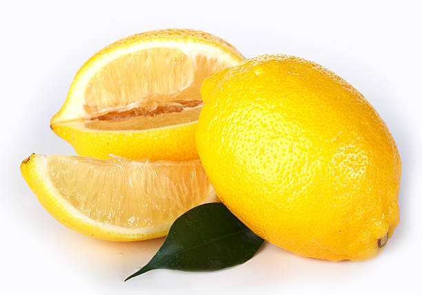 Lemons on white background stock photo