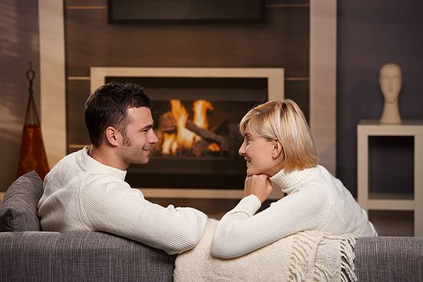 istock Romantic couple at home 152503311