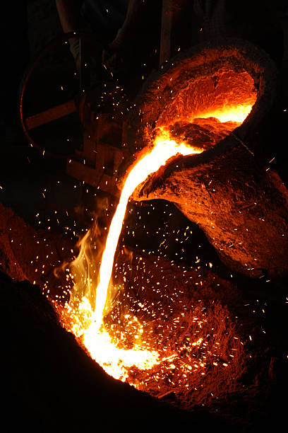 steel casting stock photo