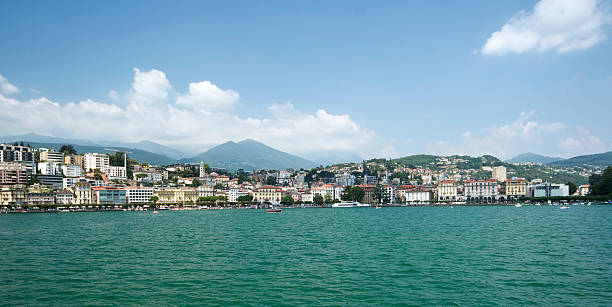 ciudad de lugano-suiza - seepromenade fotografías e imágenes de stock