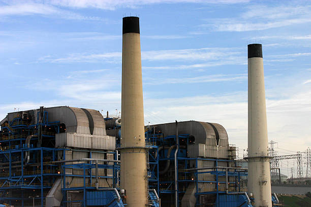 Dual Stack Power Plant stock photo