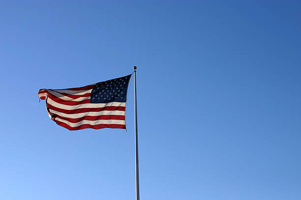 Isolated American Flag stock photo
