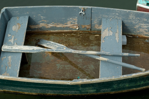 Boat with paddles in Pockport,MA