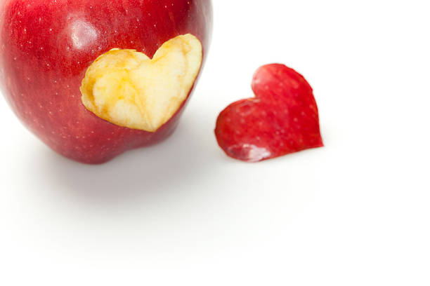 apple with a heart stock photo