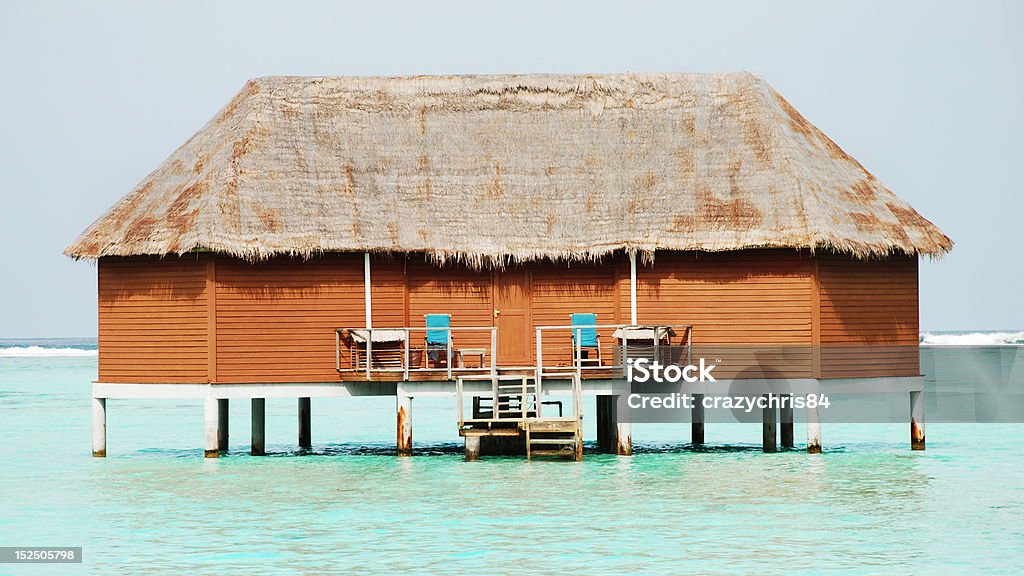 Maldivian Suite A suite in the lagoon off the Maldives. Meeru Island Stock Photo