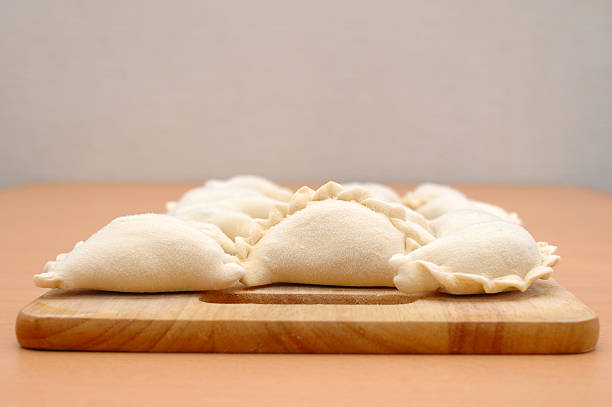 Raw curds (fruit dumplings). stock photo