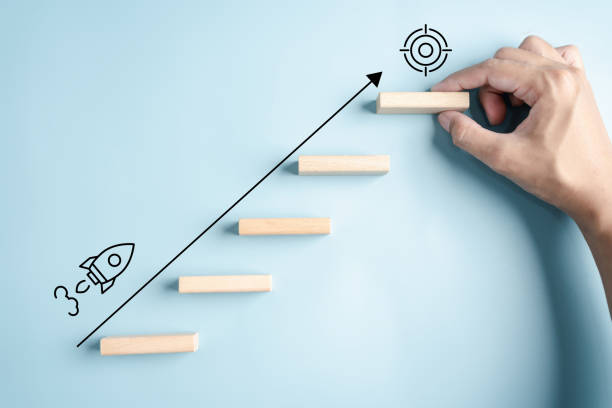 istock Shortcut to goal success business growth or compound interest with rocket launch icon, investment fast track into staircase, wealth or earning rising up graph increasing profit financial concept. 1525060314