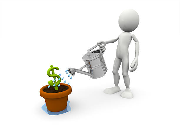 istock 3D Character pouring Dollar symbol 152506141