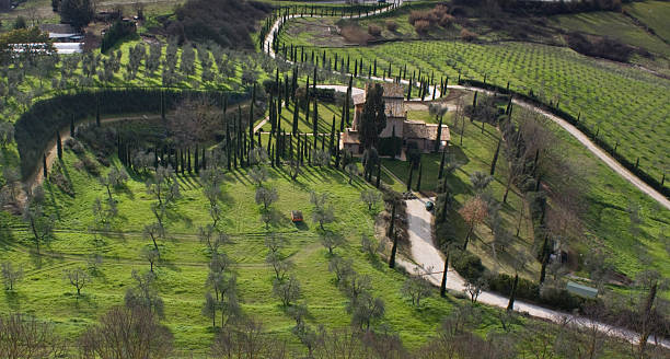 Italian Villa and Countryside stock photo