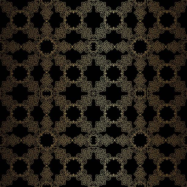 istock Arabic oriental scandinavian damask vintage baroque scroll ornament swirl. Victorian monogram heraldic shield swirl. Retro floral leaf pattern border foliage antique acanthus calligraphy engraved tattoo. 1525066177