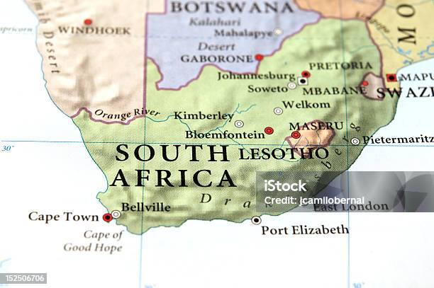 Южная Африка На Карте — стоковые фотографии и другие картинки Карта - Карта, ЮАР, Кейптаун