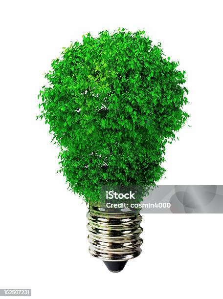 Green Energía Foto de stock y más banco de imágenes de Blanco - Color - Blanco - Color, Bombilla, Conceptos