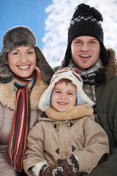 istock Family in snow at winter 152508039