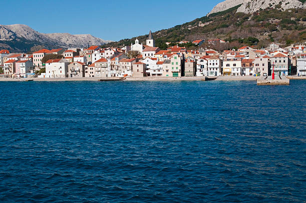 Beautiful old town of Baska (Krk) stock photo