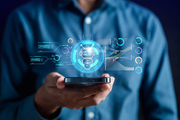 istock Businessman using ai technology. chat bot with AI Artificial Intelligence generate. Futuristic technology, robot in online system. Business in future to invest and develop corporate concept. 1525082600