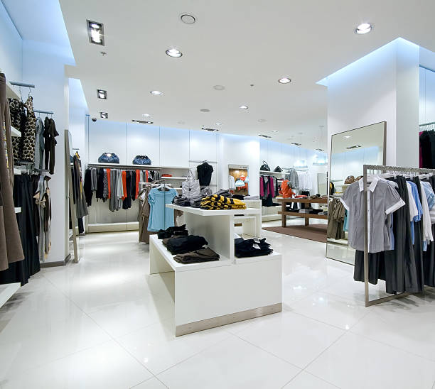 Interior of shopping mall stock photo