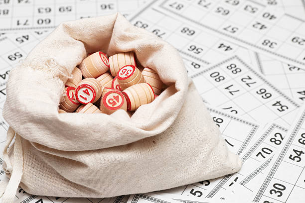 bag with lotto-casks stock photo