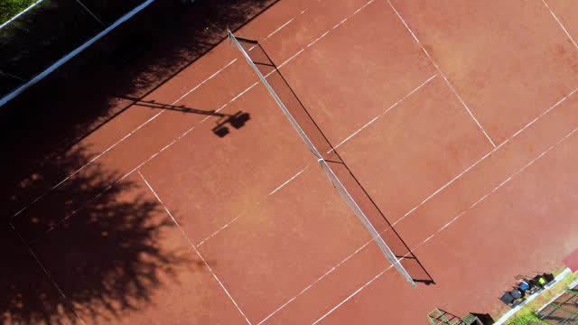 Tennis Clay Court Aerial Vertical Top View