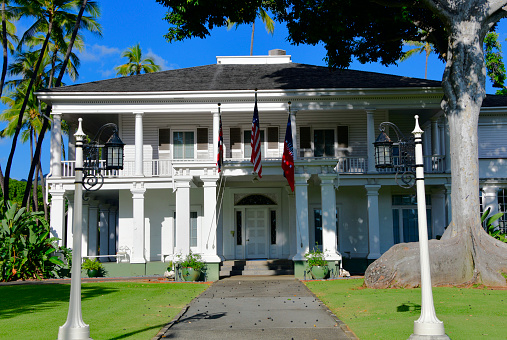 Governor of Hawaii compound - Washington Place (1846), Honolulu, Oahu, Hawaii