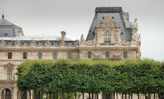 Green plantings near to the Louvre museum, Paris, France.