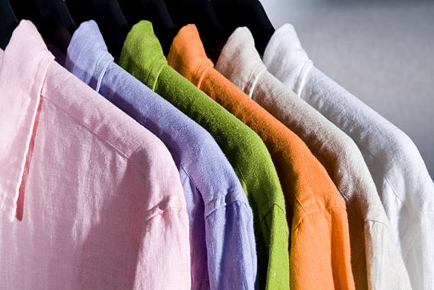 color linen shirts stock photo