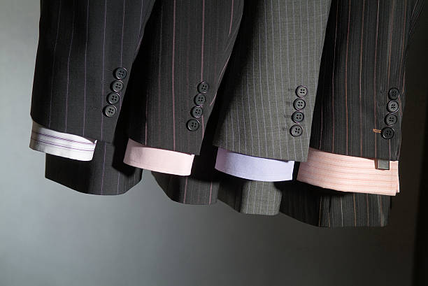 business pinstripe suit stock photo