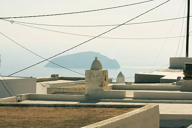 Roof of houses in Greek island.