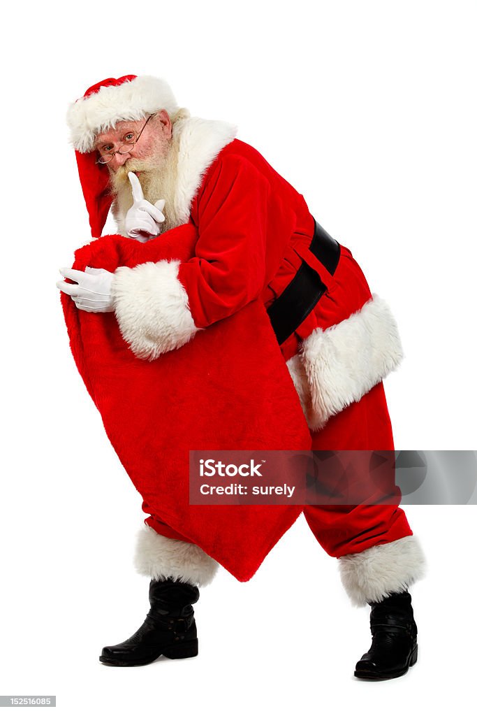 santa carying il sacco - Foto stock royalty-free di Babbo Natale