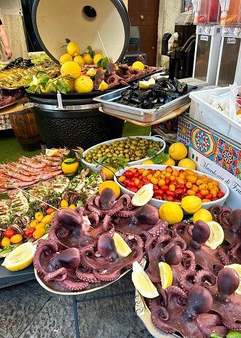 Seafood market in Palermo, Sicily, Italy