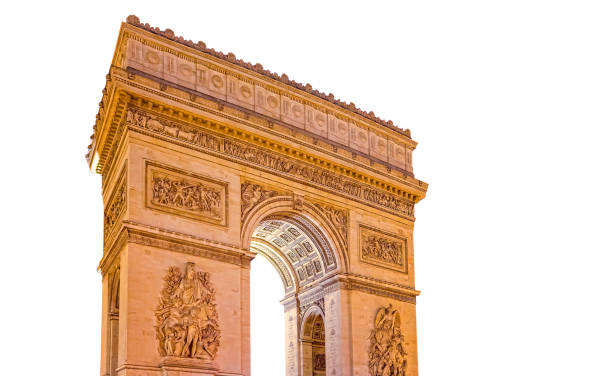 Arc de Triomphe (carved on white background), Paris, France. The walls of the arch are engraved with the names of 128 battles and names of 660 French military leaders (in French) Arc de Triomphe (carved on white background), Paris, France. The walls of the arch are engraved with the names of 128 battles and names of 660 French military leaders (in French) names of marbles stock pictures, royalty-free photos & images