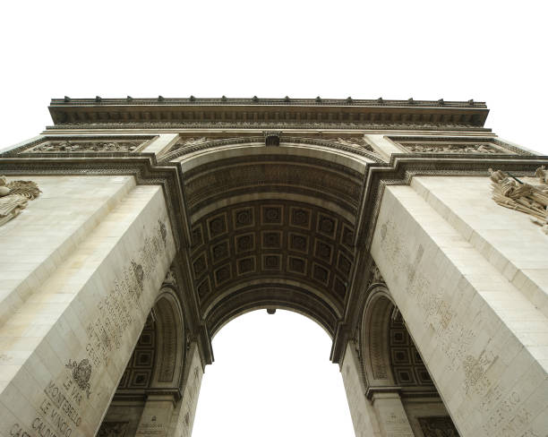 Arc de Triomphe (carved on white background), Paris, France. The walls of the arch are engraved with the names of 128 battles and names of 660 French military leaders (in French) Arc de Triomphe (carved on white background), Paris, France. The walls of the arch are engraved with the names of 128 battles and names of 660 French military leaders (in French) names of marbles stock pictures, royalty-free photos & images