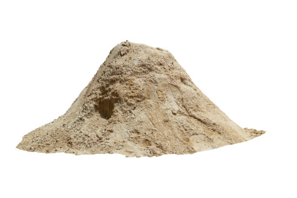 istock Pile of sand in construction site isolated on white background included clipping path. 1525321059