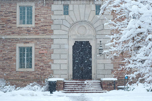 istock Building entrance at snow 152533839