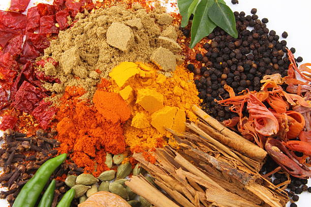 variety of spices stock photo