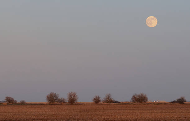 istock Moonrise over farm field 152534219