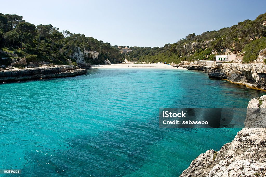 Sandy beach Beautiful beach on the island Majorca, Spain Beach Stock Photo