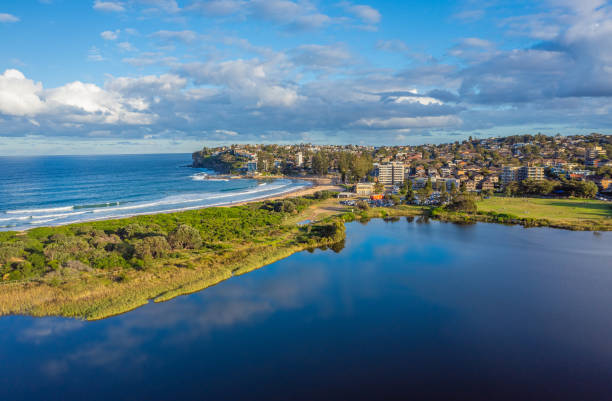 istock Drone shot of a beach and lagoon 1525346422