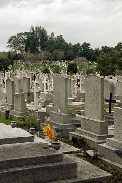 Christian cemetery stock photo