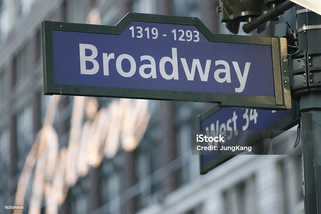 Broadway Broayway, Manhattan, New York City Blue Stock Photo